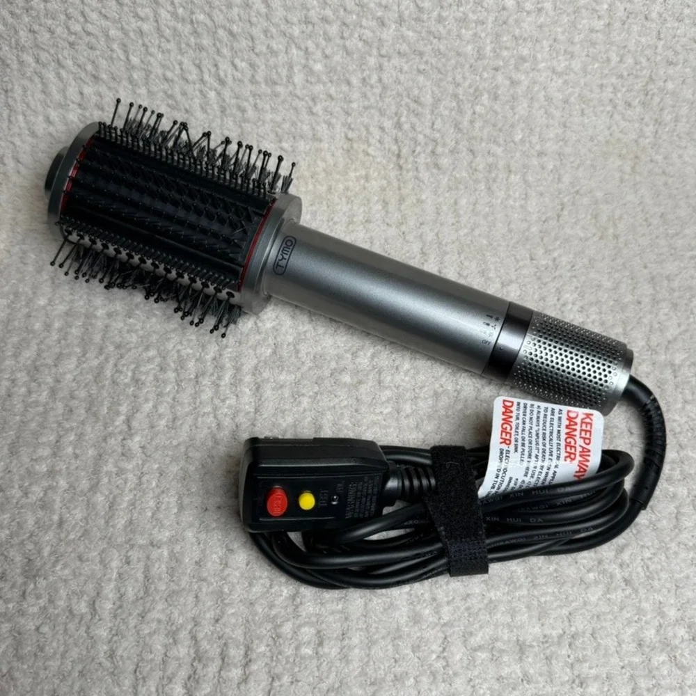 TYMO Hot Air Brush Volumizer Hair Dryer Styler Silver HC303B 1100W WORKS!